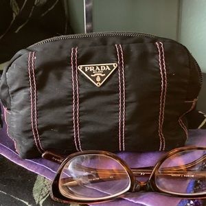 Authenticated Prada Purse Organizer Bag. GUC. Tiny snags. Very pretty.